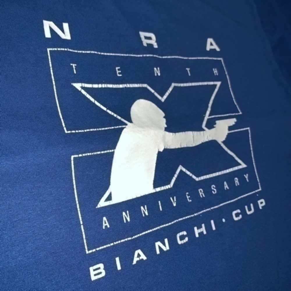 Vintage NRA Shirt Tenth Anniversary Bianchi Cup Vintage Graphic Logo 90s Tee